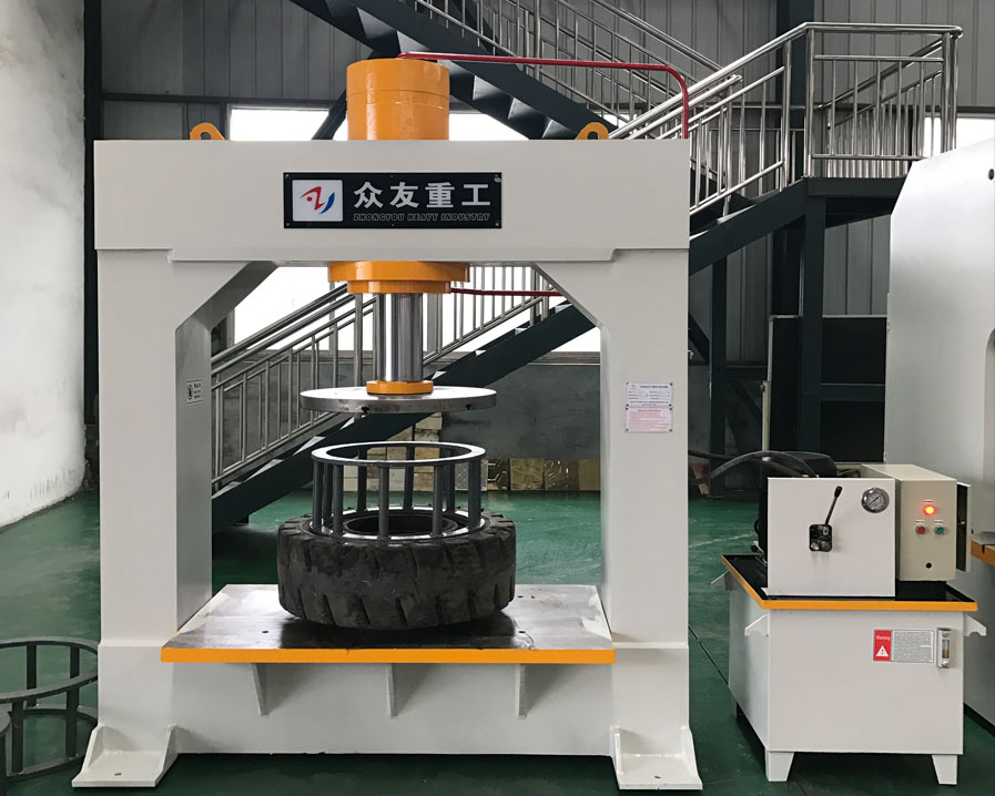 120噸龍門式實心輪胎壓裝油壓機 廠家直銷壓胎機