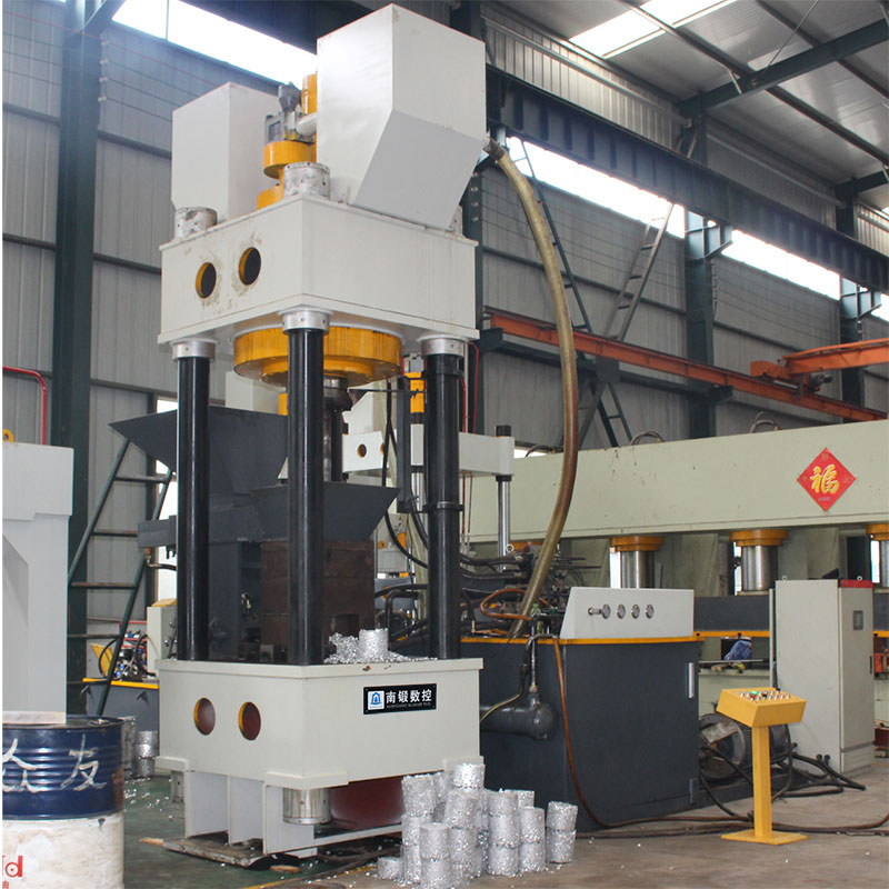 金屬粉末成型四柱油壓機630噸鋁屑壓塊成型機全自動屑餅機