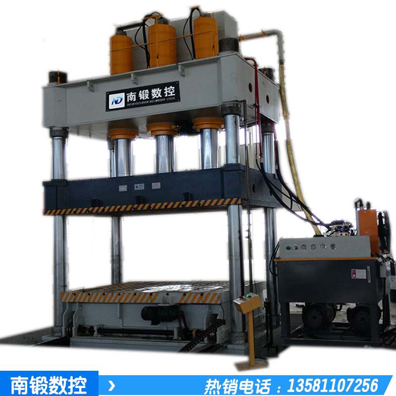 800噸三缸三梁四柱壓力機帶移動工作臺液壓機壓汽車配件油壓機