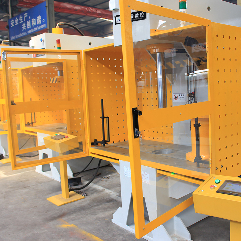 100T單臂油壓機，帶PLC防護罩C形油壓機